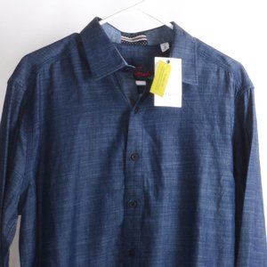 NWT ROBERT GRAHAM indigo button-up with Bengal embroidery!